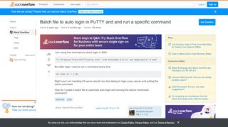 
                            2. Batch file to auto login in PuTTY and and run a specific command ...