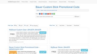 
                            9. Bauer Custom Stick Promotional Code - getsetcoupon.com