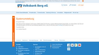 
                            2. Baustellenseite Systemumstellung - Volksbank Berg eG