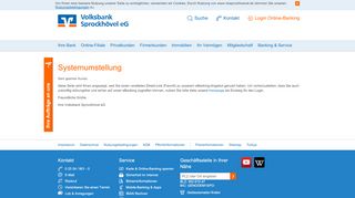 
                            2. Baustellenseite Systemumstellung - Volksbank Sprockhövel eG