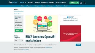 
                            8. BBVA launches Open API marketplace - Finextra