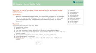
                            1. BC Housing Owner Builder Portal