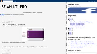 
                            2. be an I.T. pro: Afaq Shamel (007) as Access Point