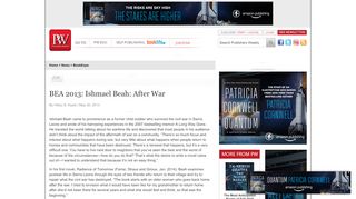 
                            9. BEA 2013: Ishmael Beah: After War - Publishers Weekly