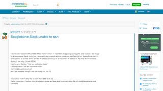 
                            7. Beaglebone Black unable to ssh | element14 | …