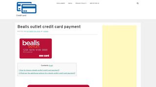 
                            5. Bealls outlet credit card payment - Credit card