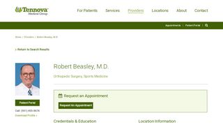 
                            2. Beasley, Robert A., M.D. | Doctors and Providers | Tennova Medical ...