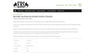 
                            8. Become a Dealer - English Riding Supply