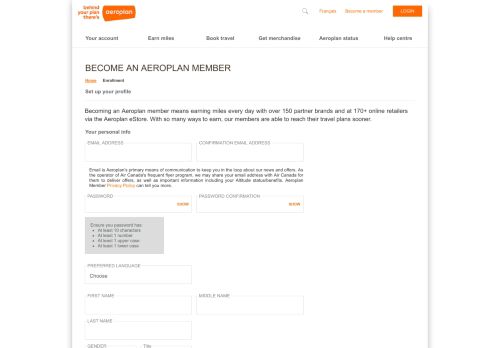 
                            3. Become a Member - Aeroplan.com