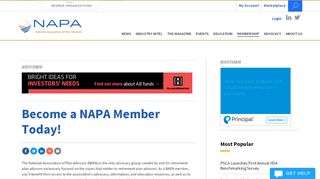 
                            4. Become a NAPA Member Today! | National Association of Plan Advisors