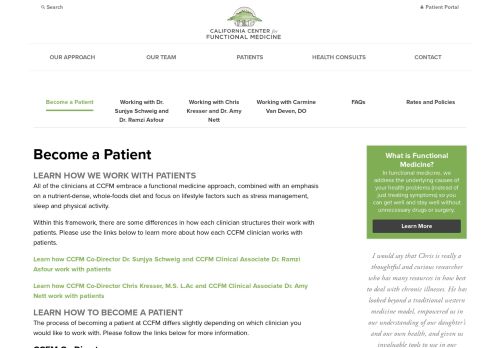 
                            4. Become a Patient - California Center for Functional Medicine