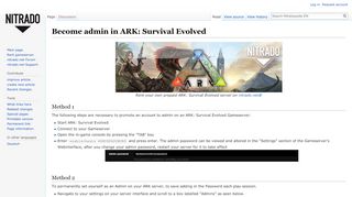 
                            2. Become admin in ARK: Survival Evolved - Nitradopedia EN