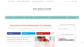 
                            9. Become an Online Researcher For Wonder - Real Ways to Earn