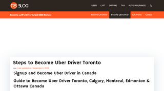 
                            9. Become Uber Driver Toronto Apply & Earn Signup Bonus $400