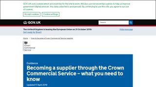 
                            7. Becoming a supplier through the Crown Commercial Service – what ...