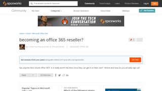 
                            5. becoming an office 365 reseller? - Spiceworks