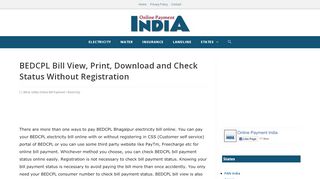 
                            3. BEDCPL View Bill,Print,Download and Check Status Without ...