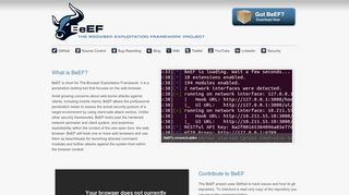 
                            1. BeEF - The Browser Exploitation Framework Project