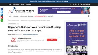 
                            3. Beginner's Guide on Web Scraping in R (using rvest) with example