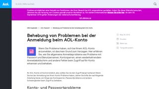 
                            3. Behebung von Problemen bei der Anmeldung beim AOL-Konto