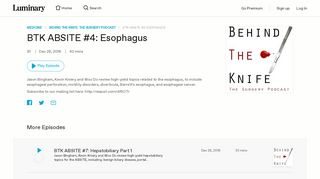 
                            9. Behind The Knife: The Surgery Podcast: BTK ABSITE #4: Esophagus ...