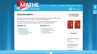 
                            9. Beispielaufgaben - Mathe im Advent 2018