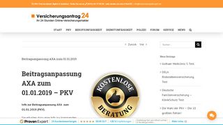 
                            8. Beitragsanpassung AXA zum 01.01.2019 - Versicherungsantrag24