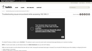 
                            7. Belkin Official Support - Troubleshooting issues ...