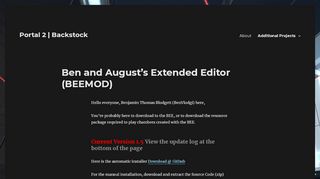 
                            2. Ben and August's Extended Editor (BEEMOD) – Portal 2 | Backstock