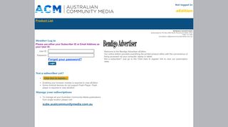 
                            9. BENDIGO ADVERTISER eEdition - Login