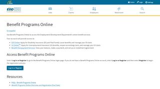 
                            2. Benefit Programs Online - EDD - State of California