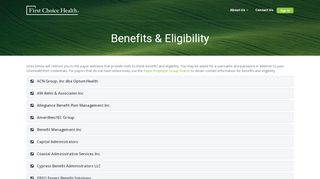 
                            8. Benefits & Eligibility - First Choice Health