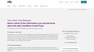 
                            2. Benefits & Features of the Ally CashBack Credit Card | Ally Bank