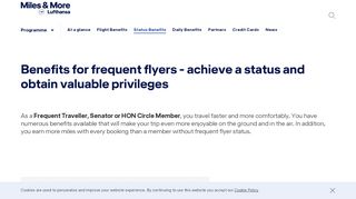 
                            2. Benefits for frequent flyers | Miles & More