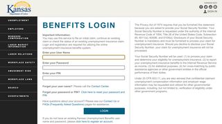 
                            4. BENEFITS LOGIN - Benefits - Kansas Department of Labor