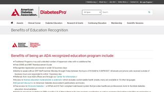 
                            2. Benefits of Education Recognition | American Diabetes Association