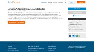 
                            9. Benjamin A. Gilman International Scholarship | ProFellow