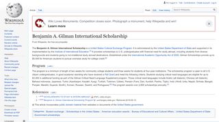 
                            7. Benjamin A. Gilman International Scholarship - Wikipedia