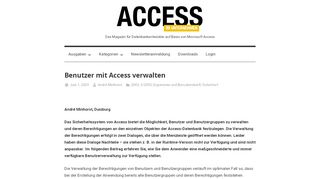 
                            5. Benutzer mit Access verwalten [Access im Unternehmen]