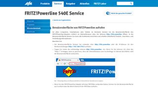 
                            1. Benutzeroberfläche von FRITZ!Powerline aufrufen | …