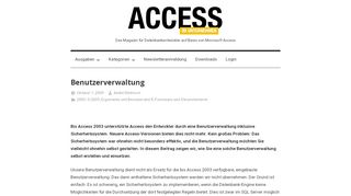 
                            2. Benutzerverwaltung [Access im Unternehmen]