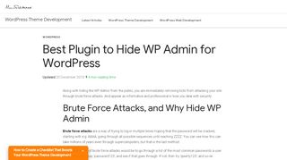 
                            6. Best Plugin to Hide WP Admin for WordPress | Mic Sumner