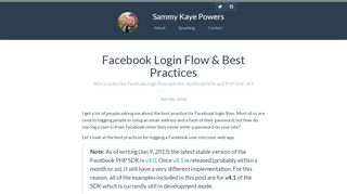 
                            10. Best practice for Facebook login flow with the JavaScript SDK ...