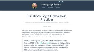 
                            7. Best practice for Facebook login flow with the …