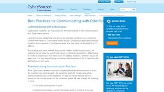 
                            7. Best Practices for Communicating with CyberSource - CyberSource