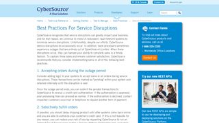 
                            8. Best Practices For Service Disruptions - CyberSource