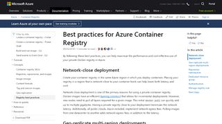 
                            7. Best practices in Azure Container Registry | Microsoft Docs