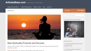 
                            8. Best Spirituality Products and Services - articlesbase.com