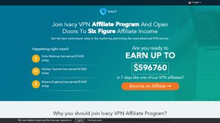 
                            1. Best VPN Affiliate Program To Earn Money In 2019 - ivacy.com