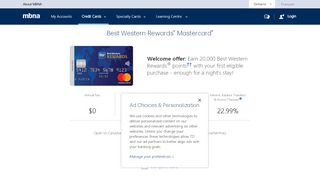 
                            8. Best Western Rewards® Mastercard® | MBNA …